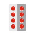 Blister pill icon, flat style