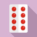 Blister pill icon, flat style