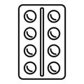 Blister pill icon, outline style