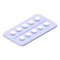 Blister pills icon, isometric style Royalty Free Stock Photo