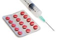Blister strip and syringe Royalty Free Stock Photo
