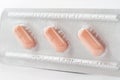 Blister with three pills Royalty Free Stock Photo