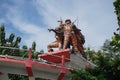 Blitar, East Java, Indonesia - April 10th, 2020 : Trisula monument. The trident monument was built to commemorate the hero who die