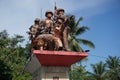 Blitar, East Java, Indonesia - April 10th, 2020 : Trisula monument. The trident monument was built to commemorate the hero who die