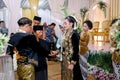 Blitar Indonesia April 7 2023, Javanese traditional wedding procession with typical black Javanese clothes