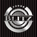 Blitz silvery emblem or badge. Vector Illustration. Mosaic