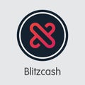 Blitzcash Crypto Currency Coin. Vector Logo of BLITZ.