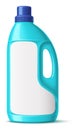 Bliue plastic bottle with handle mockup. Household detergent package design