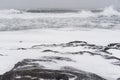 Blizzard on a beach of the Pacific ocean Royalty Free Stock Photo