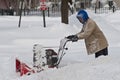 Blizzard Clean Up Chicago Royalty Free Stock Photo