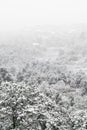 Blizzard at garden of the gods colorado springs rocky mountains during winter covered in snow Royalty Free Stock Photo