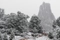 Blizzard at garden of the gods colorado springs rocky mountains during winter covered in snow Royalty Free Stock Photo