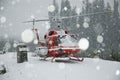 Blizzard, heli-skiing.