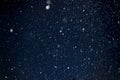 blizzard natural blurred background, flying snow shot against the night sky Royalty Free Stock Photo