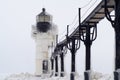 Blizzard over St. Joseph Lighthouse Royalty Free Stock Photo