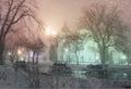 Blizzard and rain enveloped Kiev Royalty Free Stock Photo