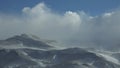 Blizzard and strong snow windstorm in Altai Kuray mountain range in winter season
