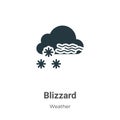 Blizzard vector icon on white background. Flat vector blizzard icon symbol sign from modern weather collection for mobile concept