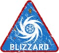 Blizzard warning sign Royalty Free Stock Photo