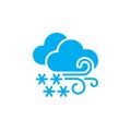 Blizzard weather icon isolated on white background. Vector illustration.