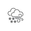 Blizzard weather icon isolated on white background. Vector illustration.