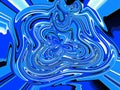 Bllue aquamarine hypnotic waves on a swirl background