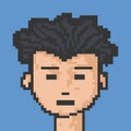 male character design drawing in pixel style for NFT project