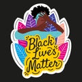 Black Lives Matter sticker with black girl