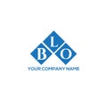 BLO letter logo design on WHITE background. BLO creative initials letter logo concept. BLO letter design Royalty Free Stock Photo