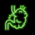 bloating digestion system neon glow icon illustration