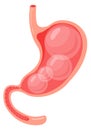 Bloating stomach cartoon icon. Digestive system problem Royalty Free Stock Photo