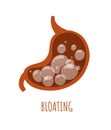 Bloating stomach concept