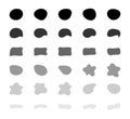 Blob shapes vector set. Organic abstract splodge elemets collection. Inkblot simple silhouette. Black and white form