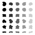 Blob shapes vector set. Organic abstract splodge elemets collection. Inkblot simple silhouette. Black and white forms