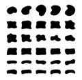 Blob shapes vector set. Organic abstract splodge elemets monochrome collection. Inkblot simple silhouette