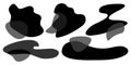 Blob shapes vector set. Random blotch, inkblot, stone silhouette, Ink stain. Organic abstract simple fluid splodge elemets.