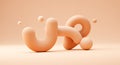 Blob-style abstract shapes in a soft peach color are arranged against a matching Royalty Free Stock Photo