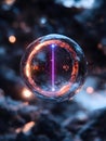 Bloch sphere with glowing elements depicting quantum mechanics