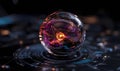 Bloch sphere representation with glowing highlights