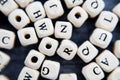 Block of alphabet studded on the floor Royalty Free Stock Photo