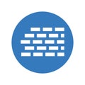 Block, brick, wall icon / blue vector