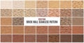 Block brick wall seamless pattern collection set texture background