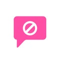 Block bubble chat message stop icon