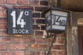 Block 14a Building Entrance Sign at Auschwitz Royalty Free Stock Photo