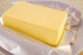 Block of butter unwrapped Royalty Free Stock Photo