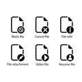 Block, Cancel, info, attachment, Video, Resume, file icon Royalty Free Stock Photo