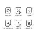 Block, Cancel, info, attachment, Video, Resume, file icon Royalty Free Stock Photo