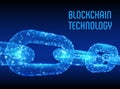 Block chain. Crypto currency. Blockchain concept. 3D wireframe chain with digital blocks. Editable cryptocurrency template. Stock Royalty Free Stock Photo