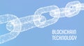 Block chain. Crypto currency. Blockchain concept. 3D wireframe chain with digital blocks. Editable cryptocurrency template. Stock Royalty Free Stock Photo