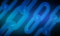 Block chain. Crypto currency. Hyperlink chain. Blockchain concept. 3D wireframe chain with digital code. Chain link with binary Royalty Free Stock Photo